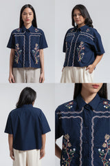 Navy Embroidery Amur