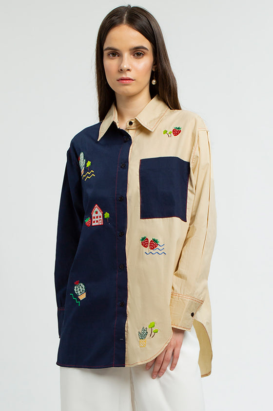 Defect Sale - Navy Embroidery Katrina