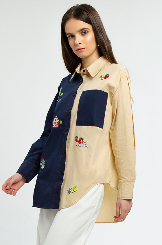 Defect Sale - Navy Embroidery Katrina