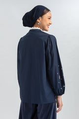 Navy Embroidery Nadra
