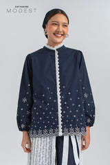 Navy Embroidery Nadra