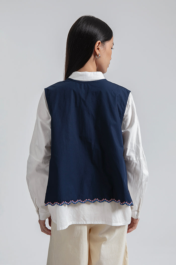 Navy Embroidery Pino