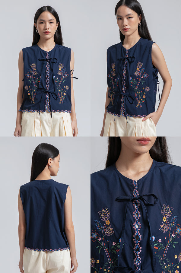 Navy Embroidery Pino