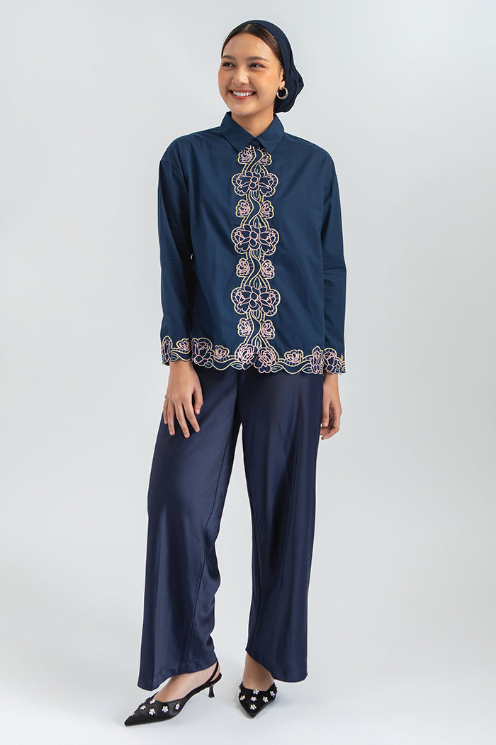 Navy Embroidery  Shazi