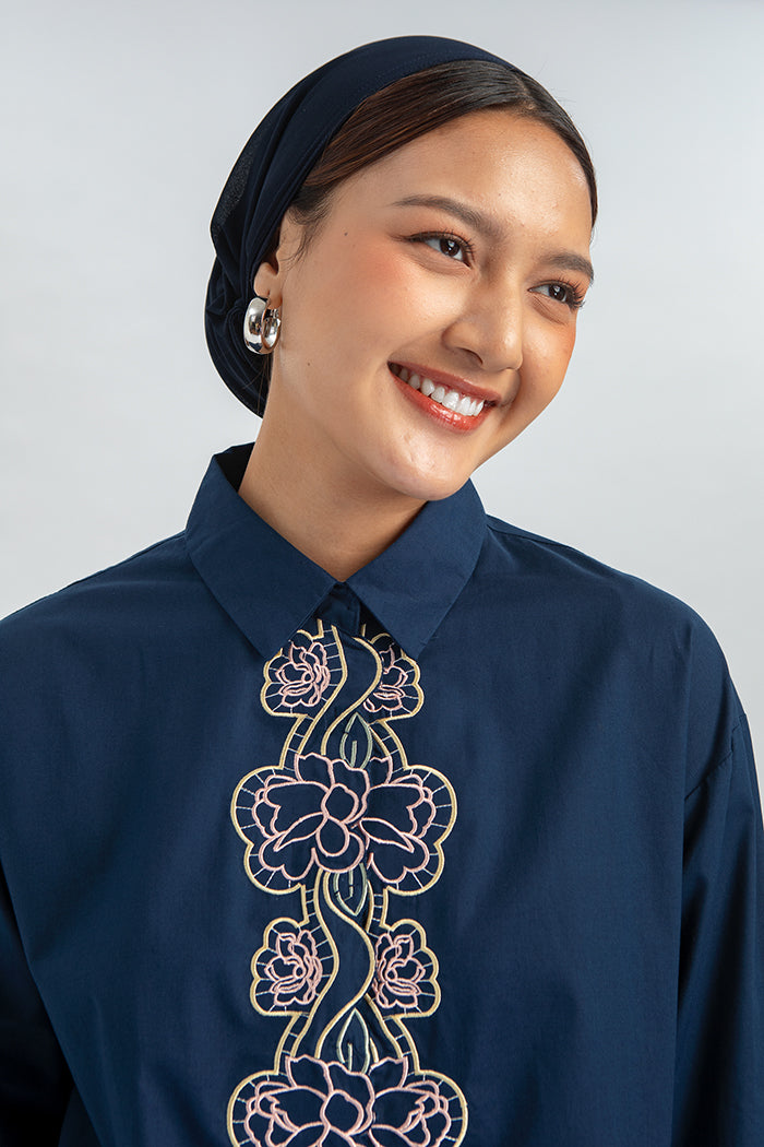 Navy Embroidery  Shazi