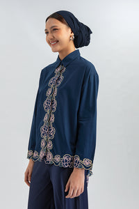 Navy Embroidery  Shazi