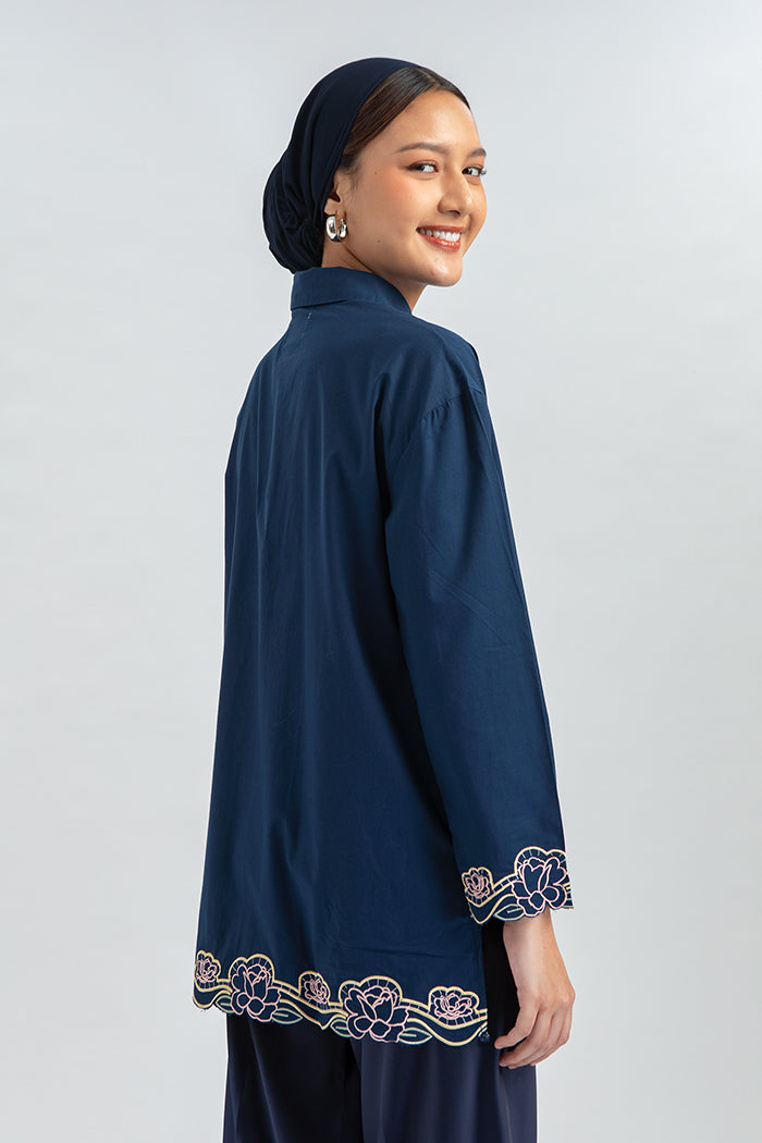 Navy Embroidery  Shazi