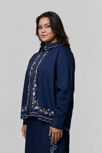 Navy Embroidery Fiosa
