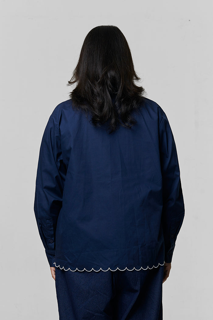 Navy Embroidery Fiosa