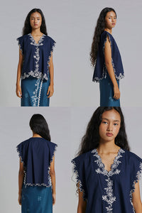 Navy Floral Araceli