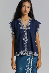 Navy Floral Araceli