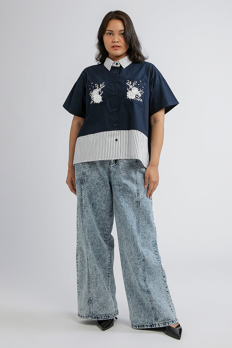 Navy Striped Forli - Defect Sale