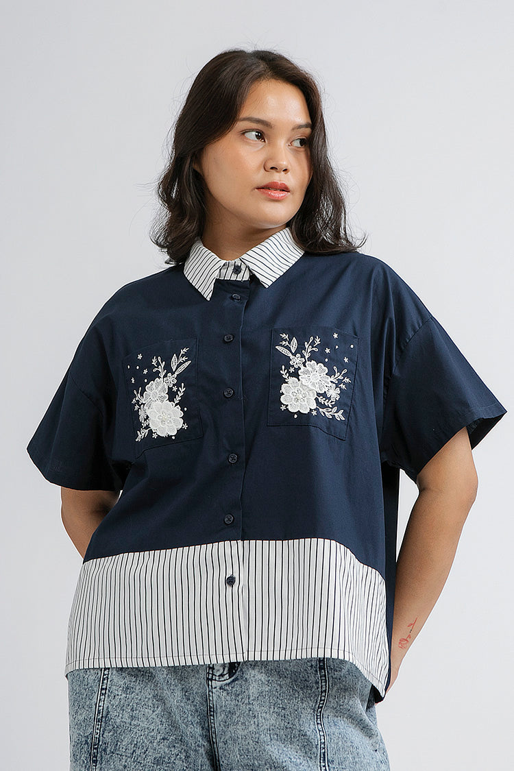 Navy Striped Forli - Defect Sale