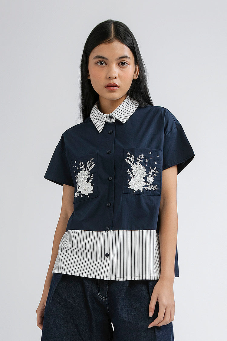 Navy Striped Forli - Defect Sale