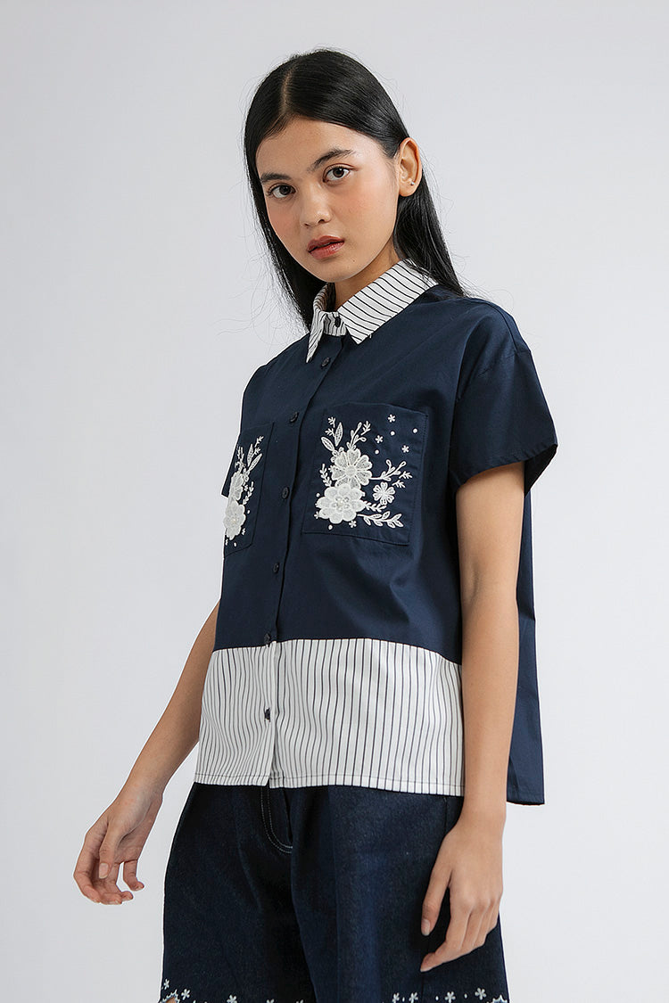 Navy Striped Forli - Defect Sale