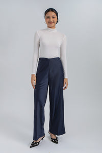 Navy Satin Pama