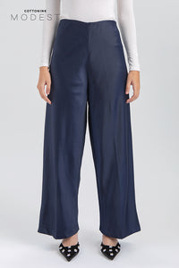 Navy Satin Pama