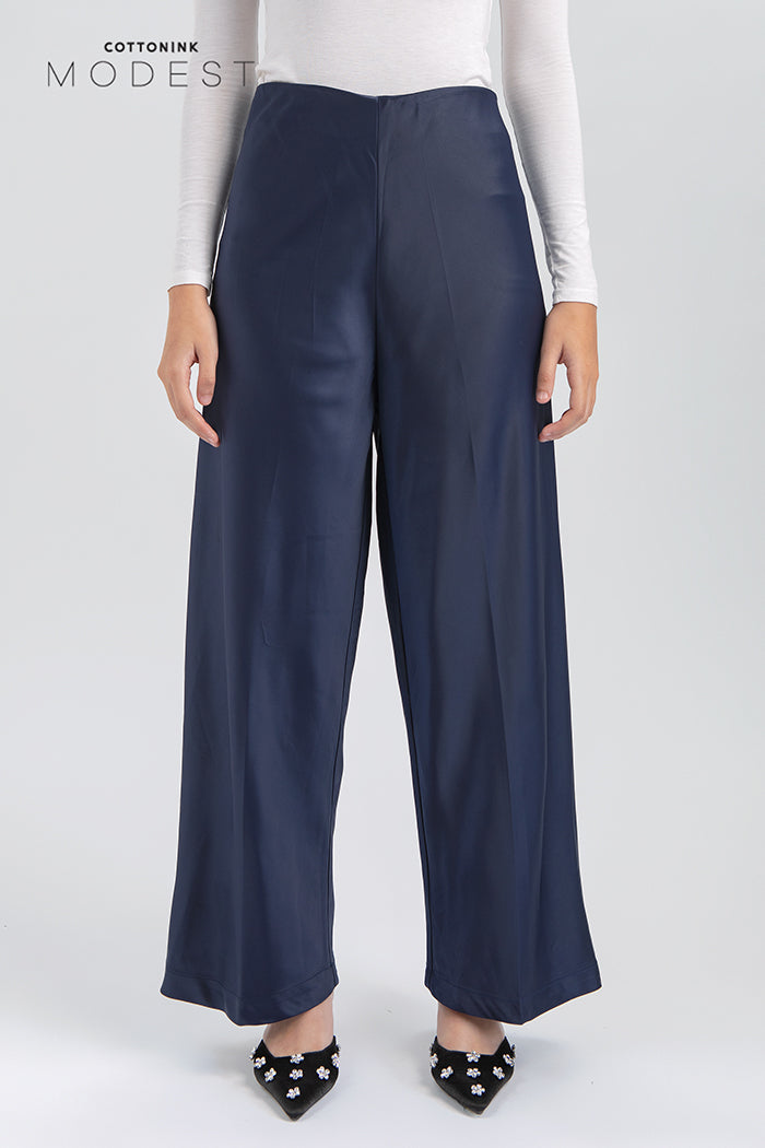 Navy Satin Pama