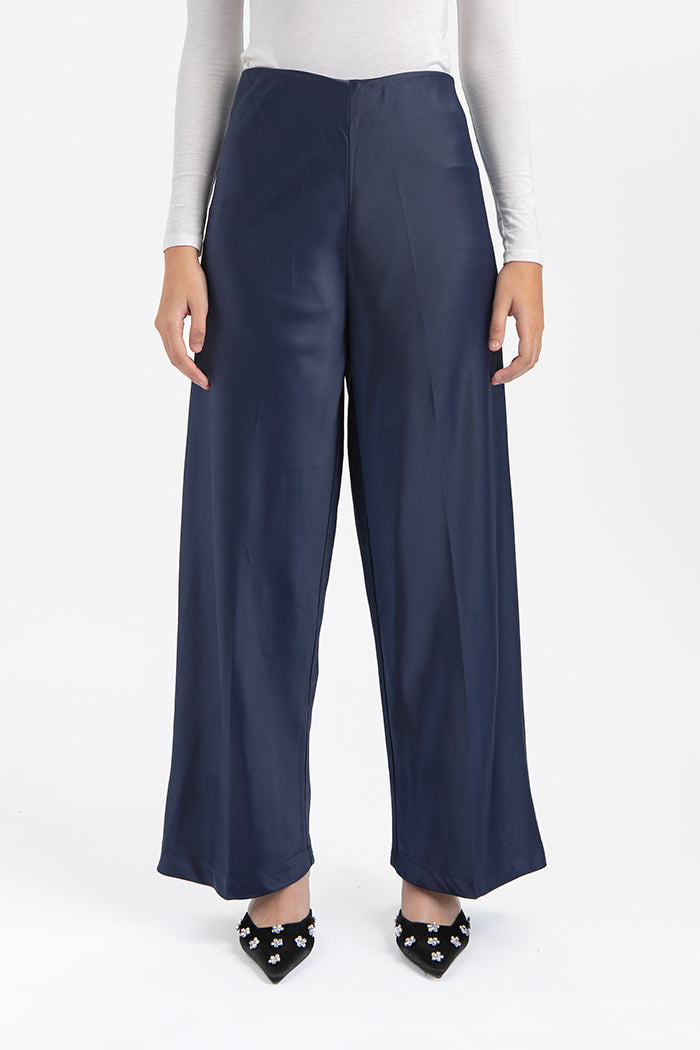 Navy Satin Pama