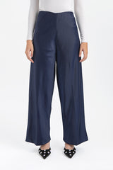 Navy Satin Pama