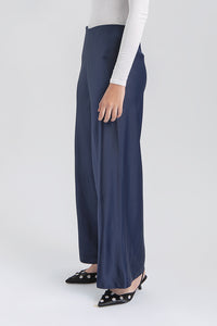Navy Satin Pama