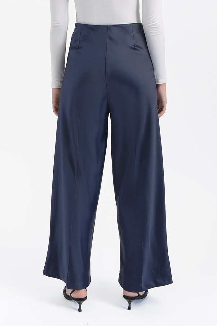Navy Satin Pama