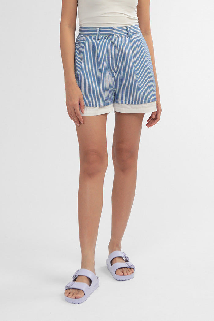 Navy Striped Felpa