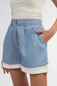 Navy Striped Felpa