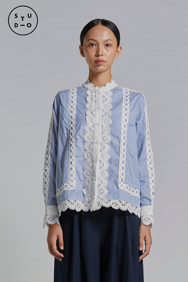 Navy Striped Kamelya