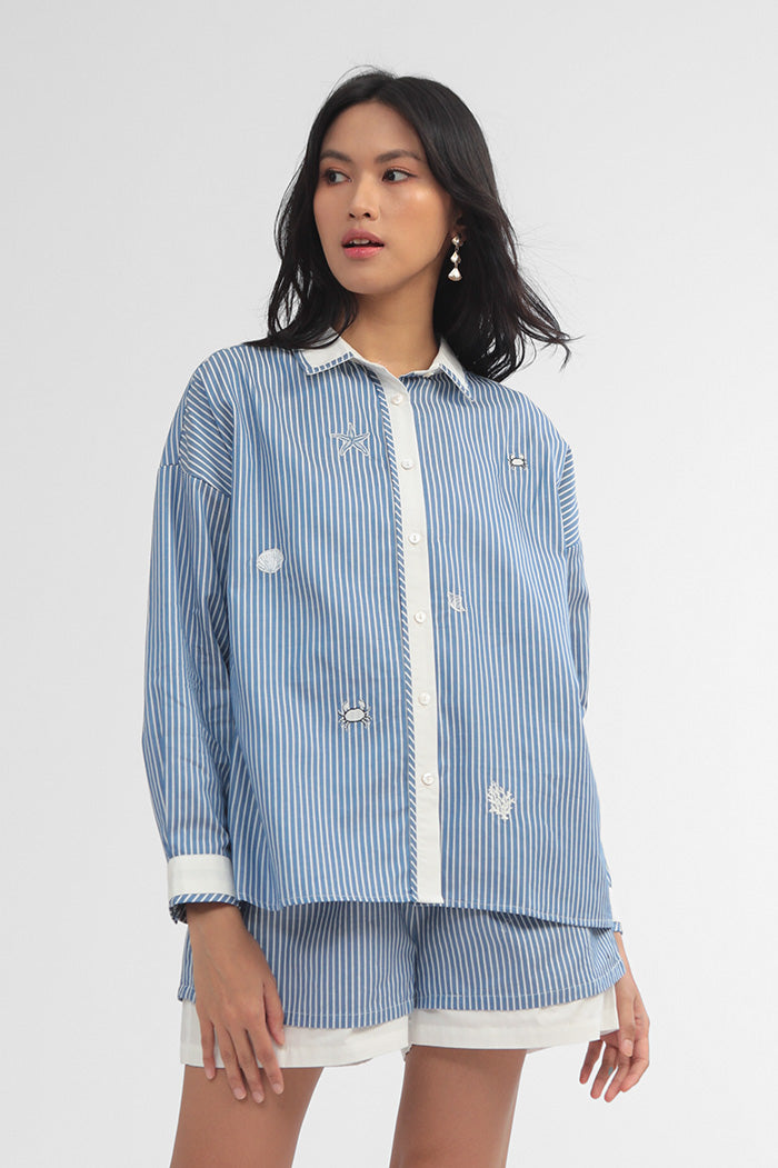 Navy Striped Ocean Maurea