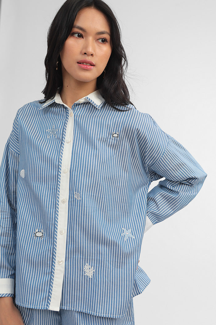 Navy Striped Ocean Maurea