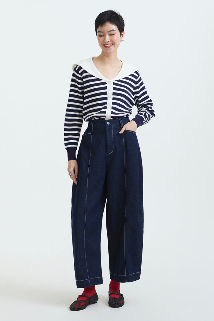 Navy Striped Tusha
