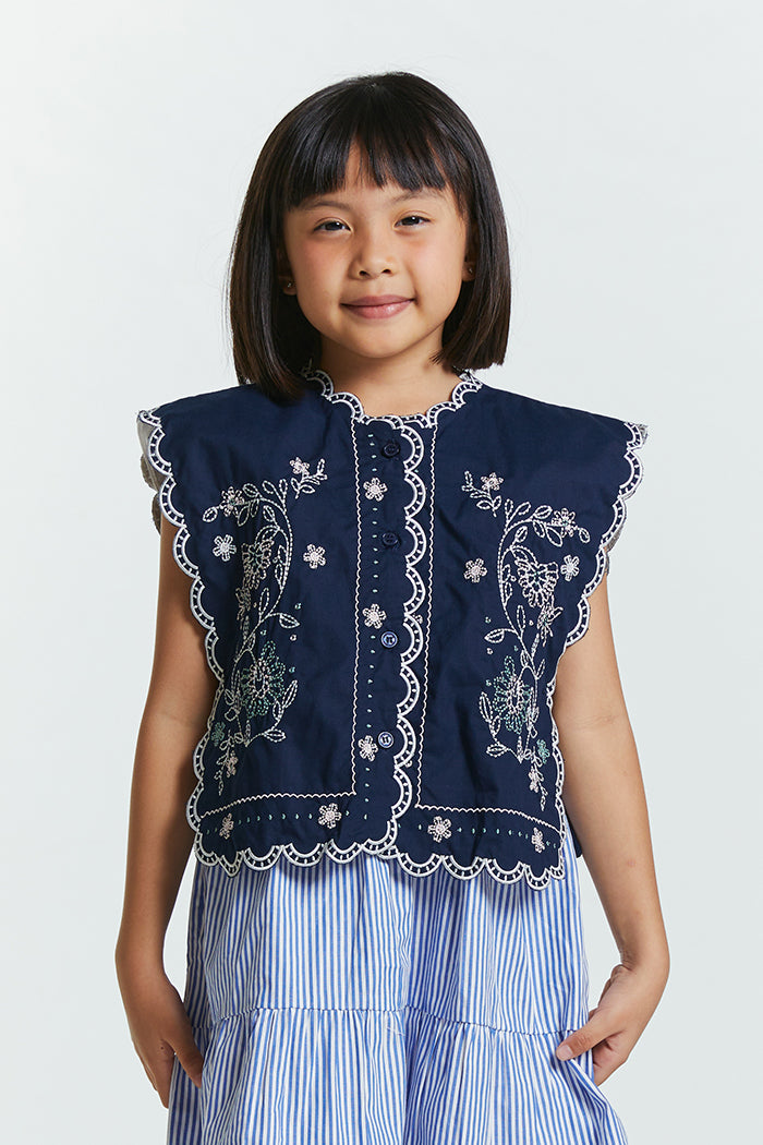 Navy Embroidery Hiba