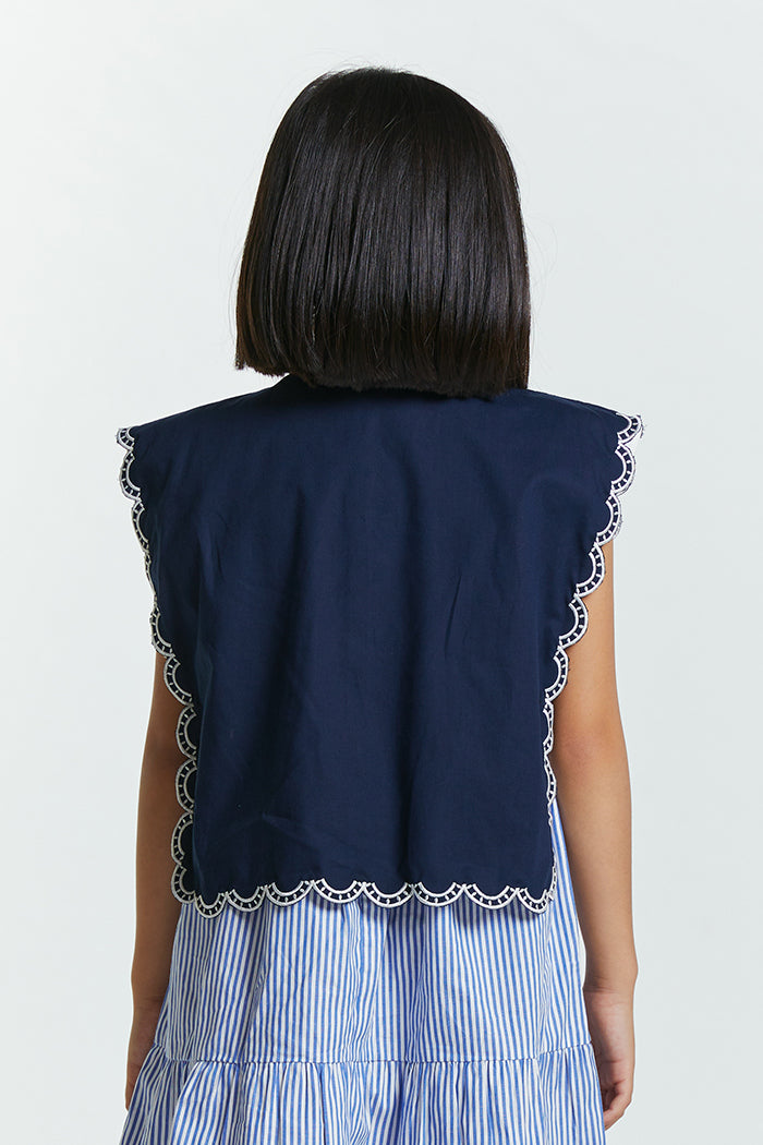 Navy Embroidery Hiba