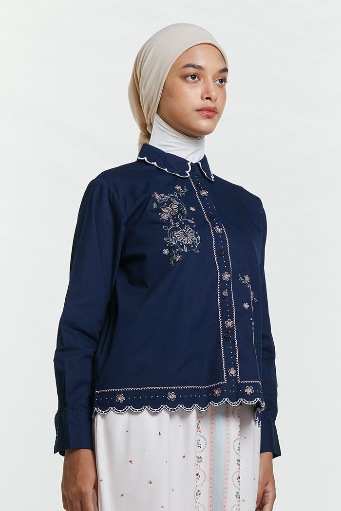Navy Embroidery Zeran