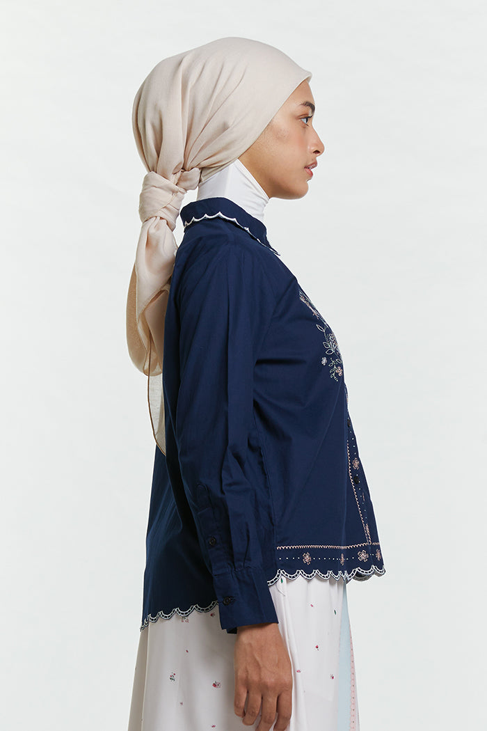 Navy Embroidery Zeran