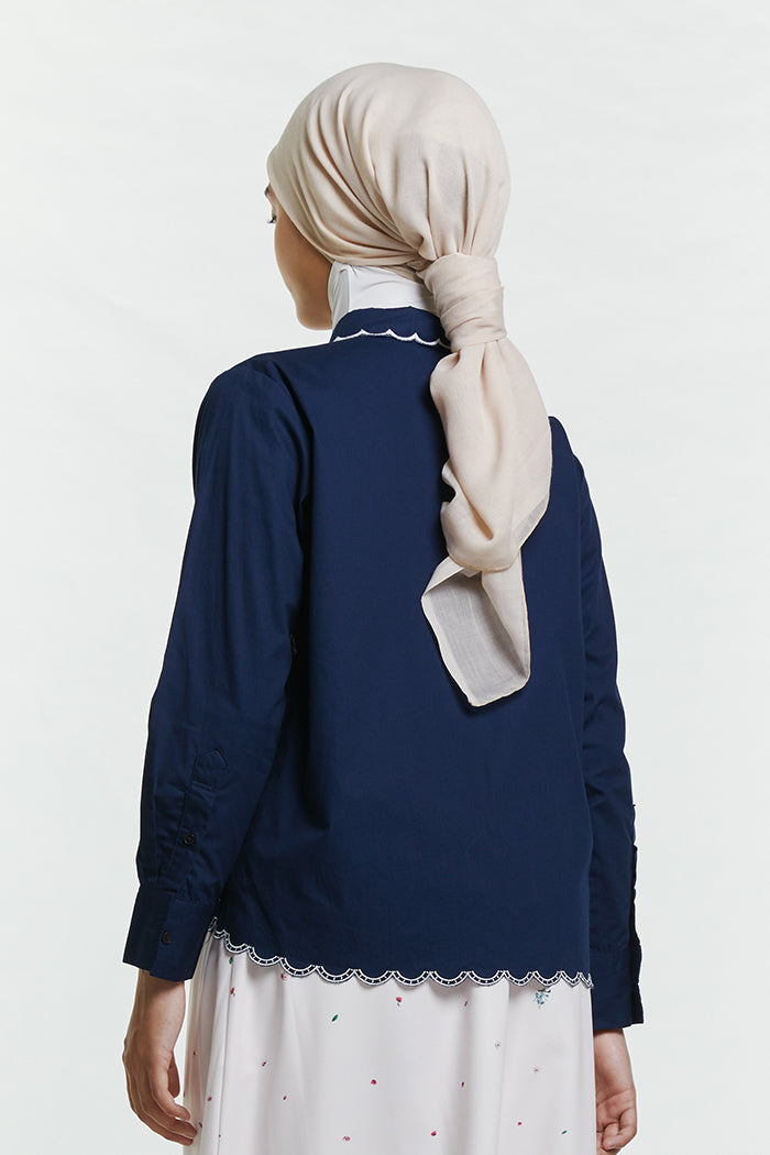 Navy Embroidery Zeran