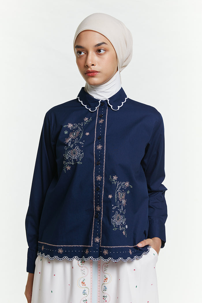 Navy Embroidery Zeran