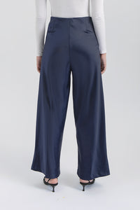 Navy Satin Pama