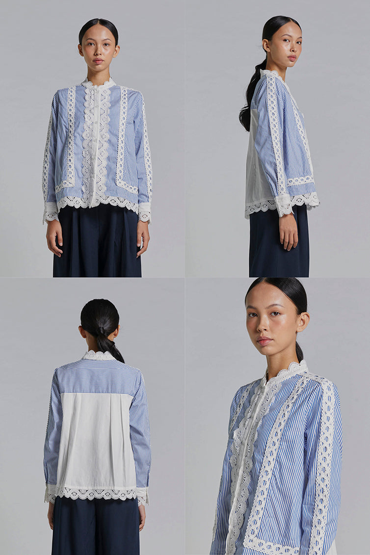 Navy Striped Kamelya