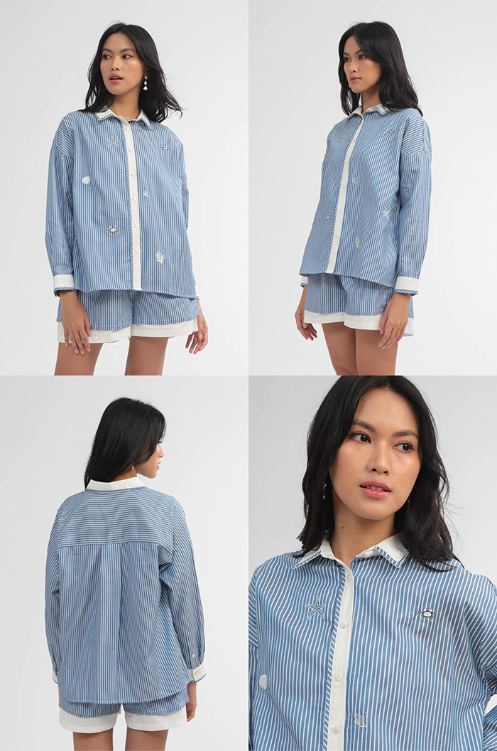 Navy Striped Ocean Maurea