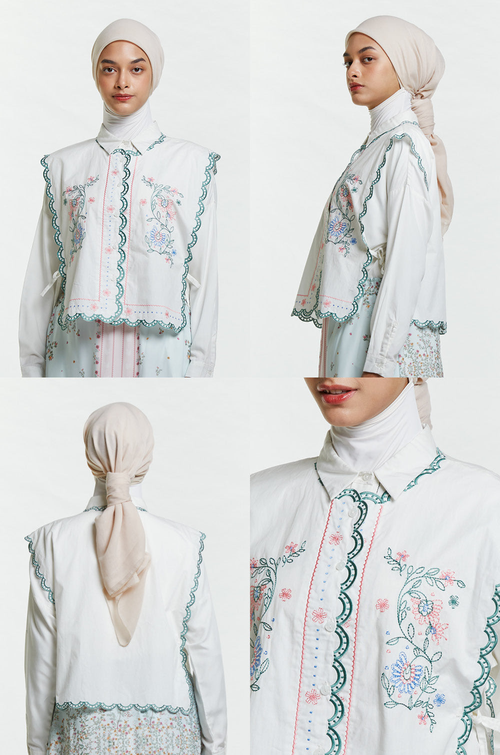 Off-white Embroidery Sabya