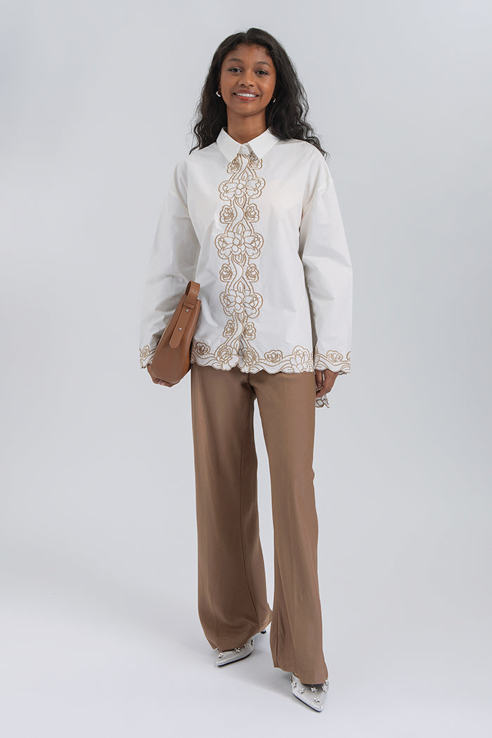 Off-white Embroidery Shazi