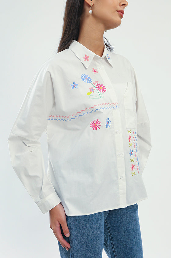 Off-white Flower Embroidery Devon - Defect Sale