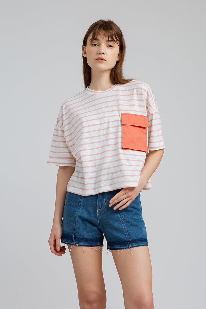 Peach Striped Effie