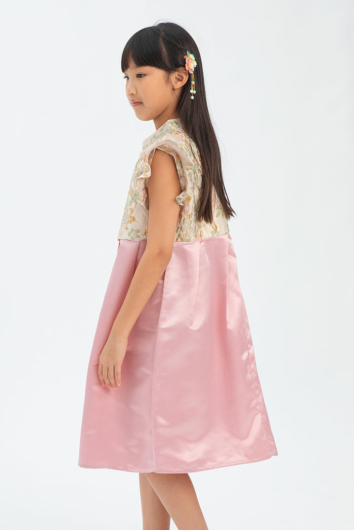 jing pink dress Jing Ling Multi Print Net Dress Pink