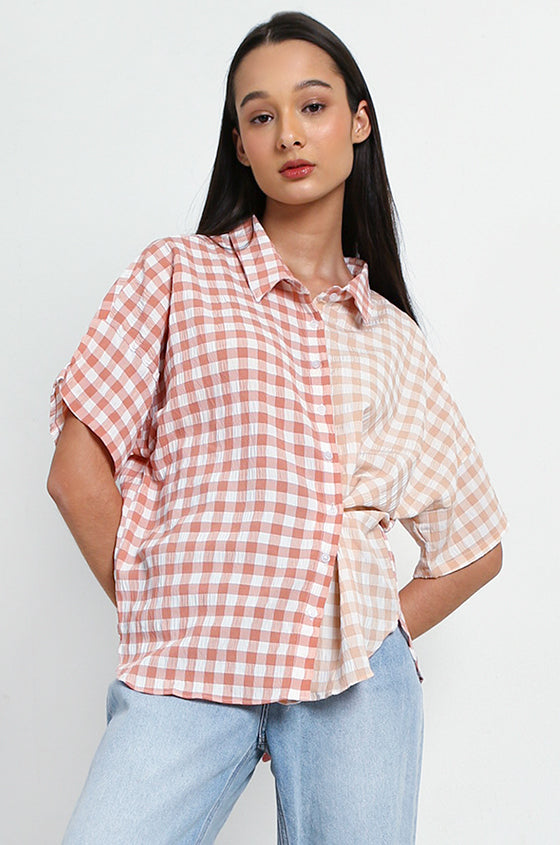 Defect Sale - Peach Gingham Grylis