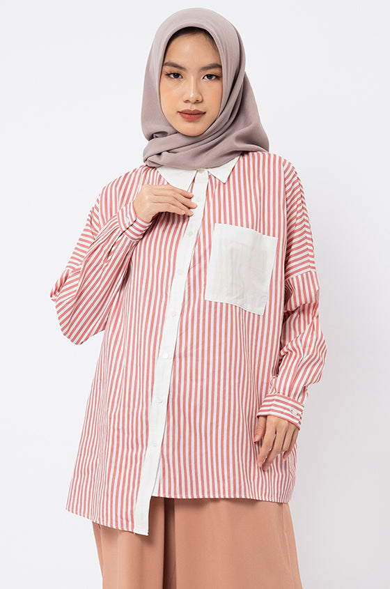 Defect Sale - Pink Striped Shirin
