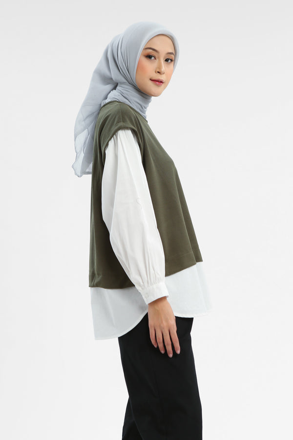Syaline Hijab - Lexi Blouse Military