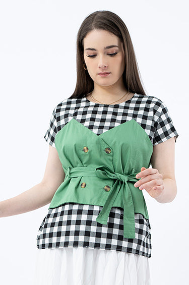 Green Gingham Mayle